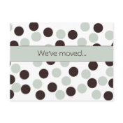 pastel green & brown polka dot postcard