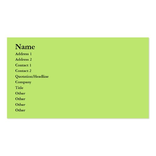 pastel green business card