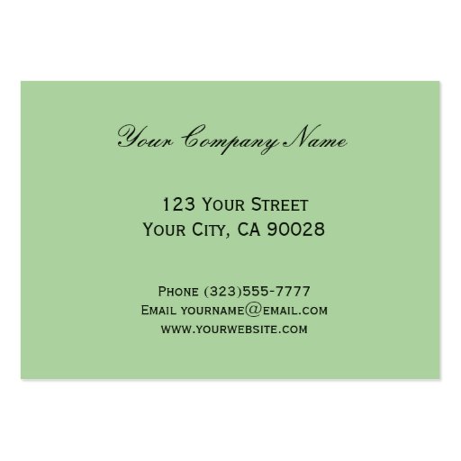 Pastel Green Elegant Pattern Business Card Templates (back side)