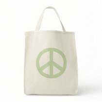 Pastel Green Peace Sign Canvas Bags