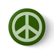 Pastel Green Peace Sign Pinback Buttons