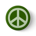 Pastel Green Peace Sign Pinback Buttons
