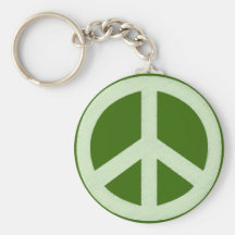 Pastel Green Peace Sign Keychain