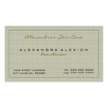 Pastel Green Simple Linen Texture Business Cards