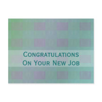 pastel green teal congratulations job postcards