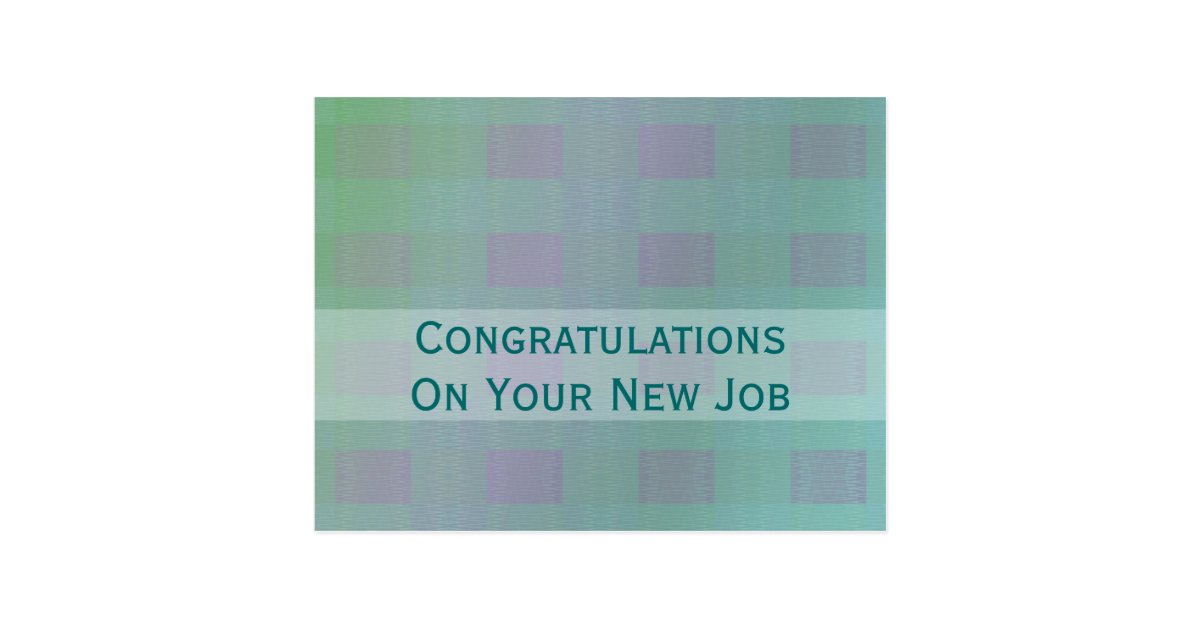 Pastel Green Teal Congratulations Job Postcard Zazzle