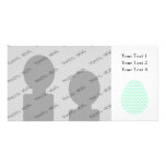 Pastel Green Zigzag Easter Egg. Custom Photo Card