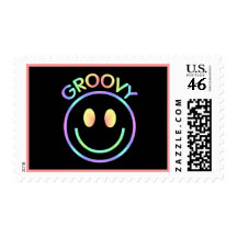 Pastel Groovy Smiley Postage Stamps