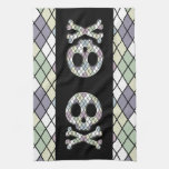 Pastel Harlequin Skull Kitchen Towels