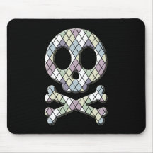 Pastel Harlequin Skull Mousepads