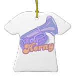 pastel horn horny design christmas ornament