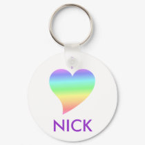 Pastel I Heart Nick Keychain