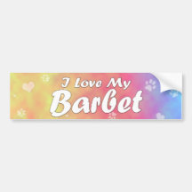 Pastel I Love my Barbet Bumper Sticker