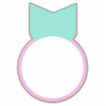 PASTEL KAWAII BADGE GREEN PINK PHOTO CUTOUT