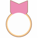 PASTEL KAWAII BADGE PINK ORANGE BROWN CUT OUT