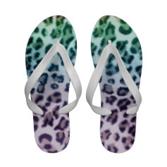 Pastel Leopard Flip Flops