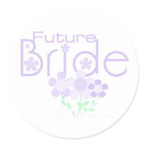Pastel Lilac Flowers Future Bride stickers