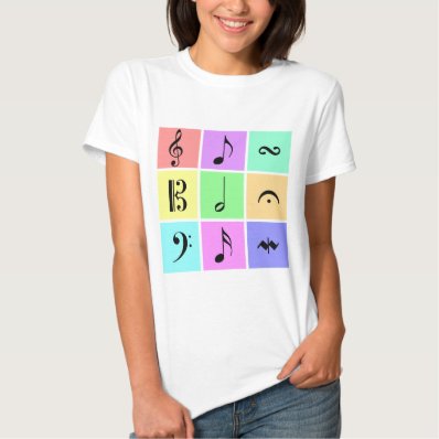 pastel music symbols t-shirt