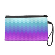 Pastel Ombre Chevron Pattern Wristlet Clutches