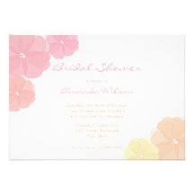 Pastel Ombre Floral Bridal Shower Invitations