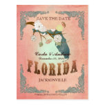 Pastel Orange Save The Date -With Lovely Birds Postcard