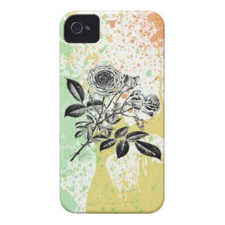 Pastel paint splatter roses baroque floral print iPhone 4 covers