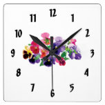 Pastel Pansies Wall Clock
