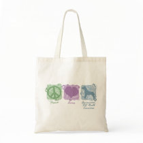 Pastel Peace, Love, and American Pit Bull Terriers Canvas Bag