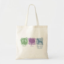 Pastel Peace, Love, and American Pit Bull Terriers Canvas Bag