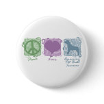 Pastel Peace, Love, and American Pit Bull Terriers buttons