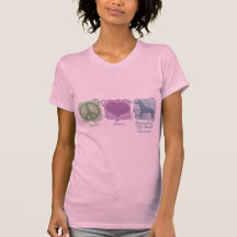 Pastel Peace, Love, and American Pit Bull Terriers T Shirts