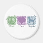 Pastel Peace, Love, and Beagles Fridge Magnets