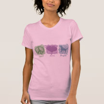 Pastel Peace, Love, and Beagles T Shirt