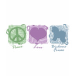 Pastel Peace, Love, and Bichons Frises t-shirts