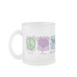 Pastel Peace, Love, and Bloodhounds Mugs