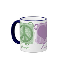 Pastel Peace, Love, and Boxers Mugs