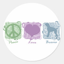 Pastel Peace, Love, and Boxers Stickers
