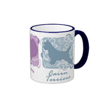 Pastel Peace, Love, and Cairn Terriers Coffee Mugs