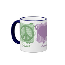 Pastel Peace, Love, and Cão da Serra de Aires mugs by MenagerieMayhem Pastel Peace, Love, and Cão da Serra de Aires mugs