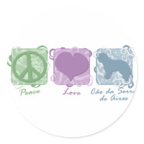 Pastel Peace, Love, and Cão da Serra de Aires stickers by MenagerieMayhem Pastel Peace, Love, and Cão da Serra de Aires stickers