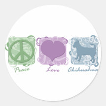 Pastel Peace, Love, and Chihuahuas Stickers