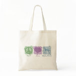 Pastel Peace, Love, and Dalmatians bags