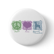 Pastel Peace, Love, and German Pinschers buttons by MenagerieMayhem Pastel Peace, Love, and German Pinschers buttons