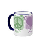 Pastel Peace, Love, and German Shepherds Mugs