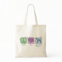 Pastel Peace, Love, and German Wirehaired Pointers bags