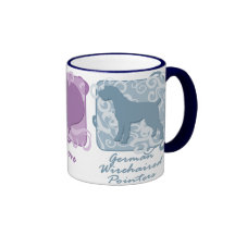 Pastel Peace, Love, and German Wirehaired Pointers Mugs
