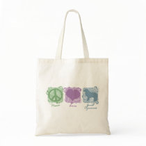 Pastel Peace, Love, and Great Pyrenees Canvas Bag