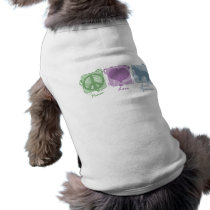 Pastel Peace, Love, and Great Pyrenees Doggie T Shirt