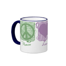 Pastel Peace, Love, and Great Pyrenees Mugs