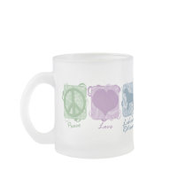 Pastel Peace, Love, and Labrador Retrievers Mugs